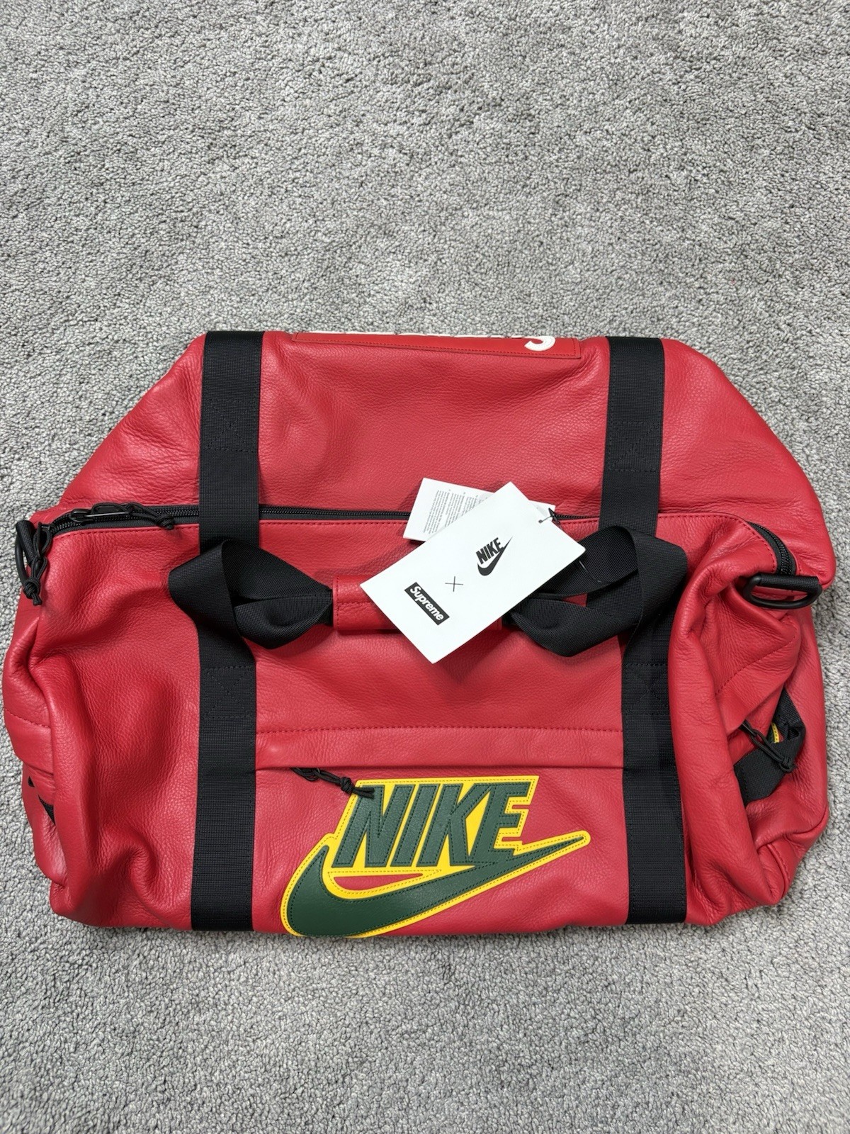 Supreme x Nike Leather Duffle Bag (FW19) Red Brand New w/ Tags