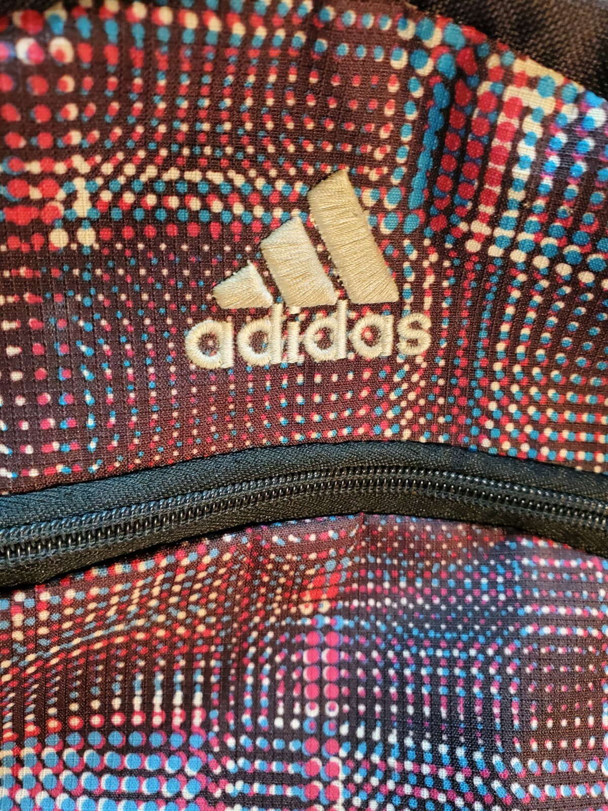 Adidas Backpack Black Multicolor Laptop Sleeve Load Spring Straps Mesh EUC