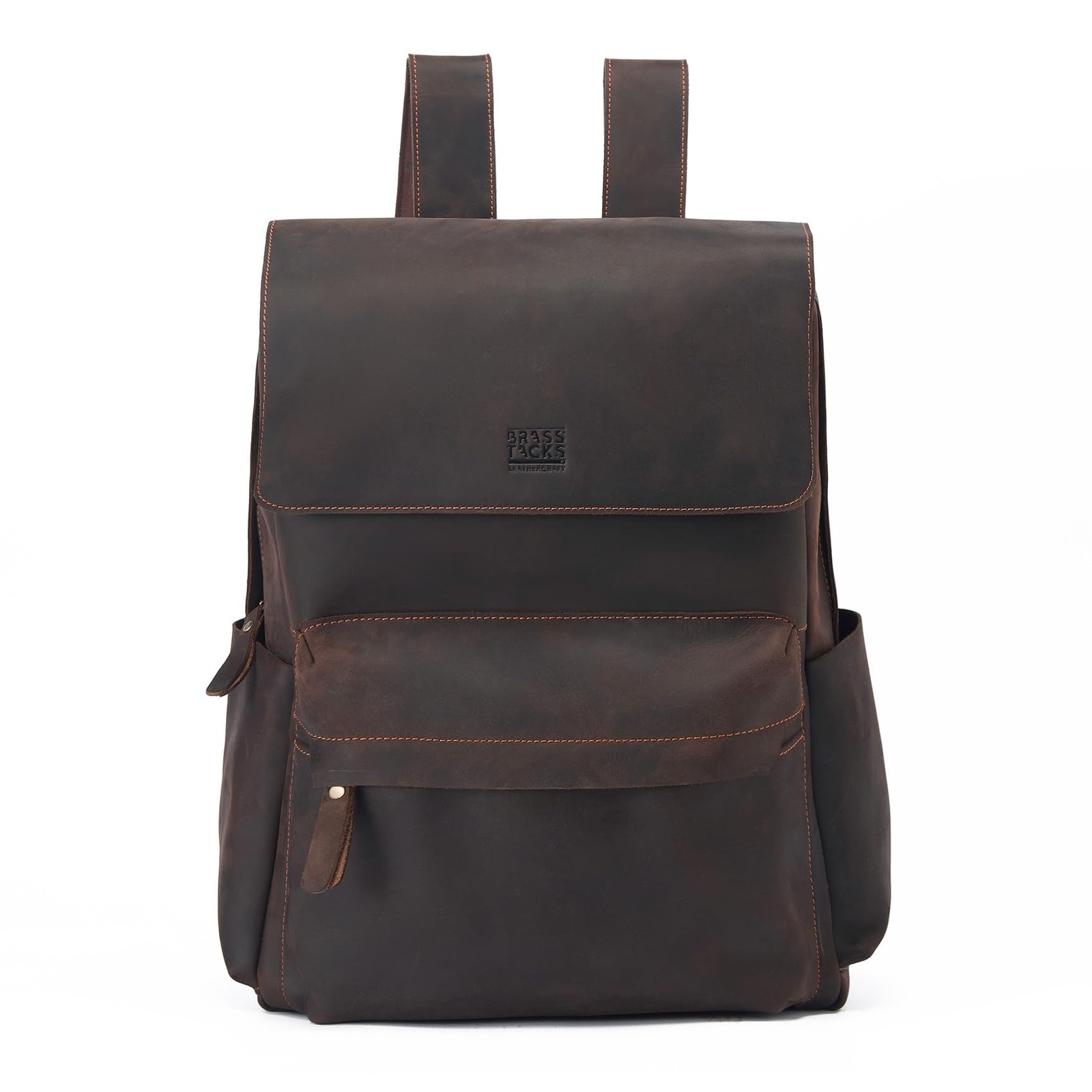 Leather Rucksack Backpack for Men Women Casual Travel Daypack 15.6 inch Lapto…