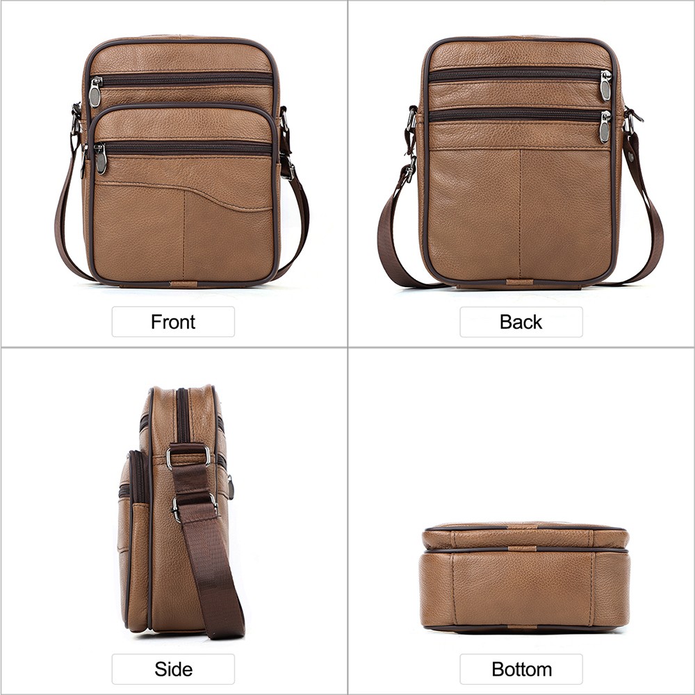 Men’s Vintage Genuine Leather Crossbody Sling Bag Retro Shoulder Messenger Bag