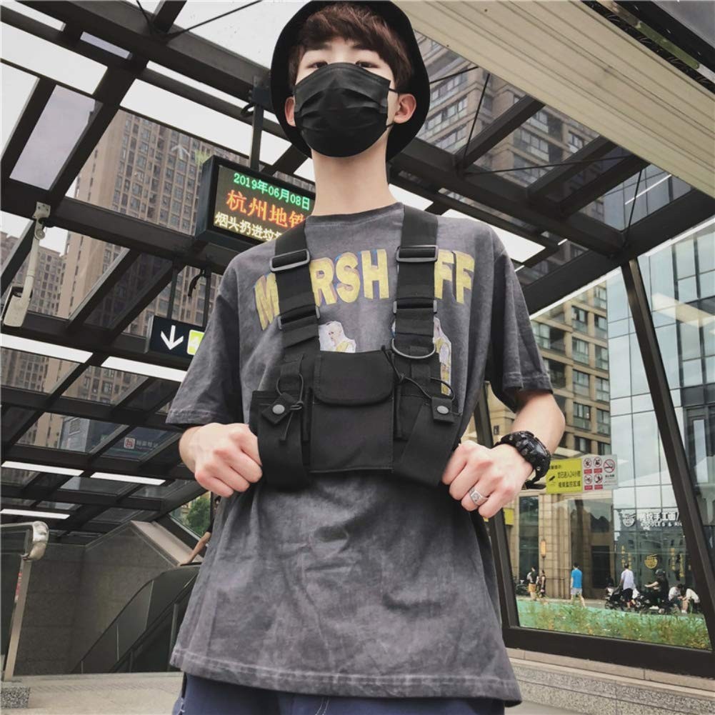 MultiPocket Chest Rig Bag Utility Vest Chest Bag For Men Hip Hop Pack