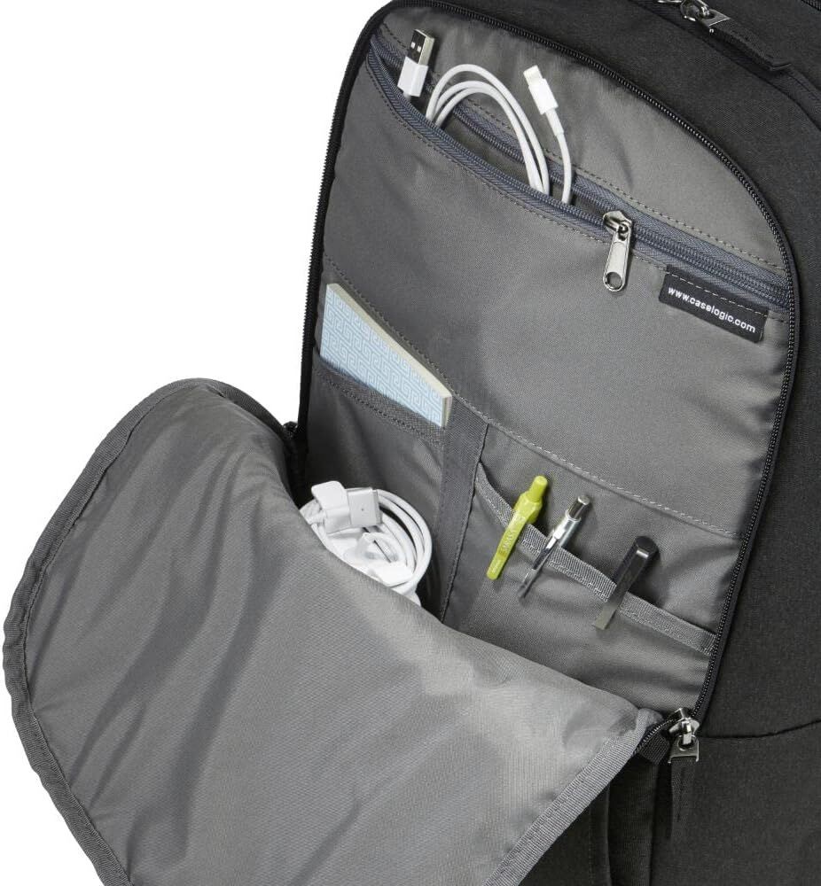 Case Logic Huxton Daypack Backpack Bag w/ Laptop Sleeve 15.6″ in Black