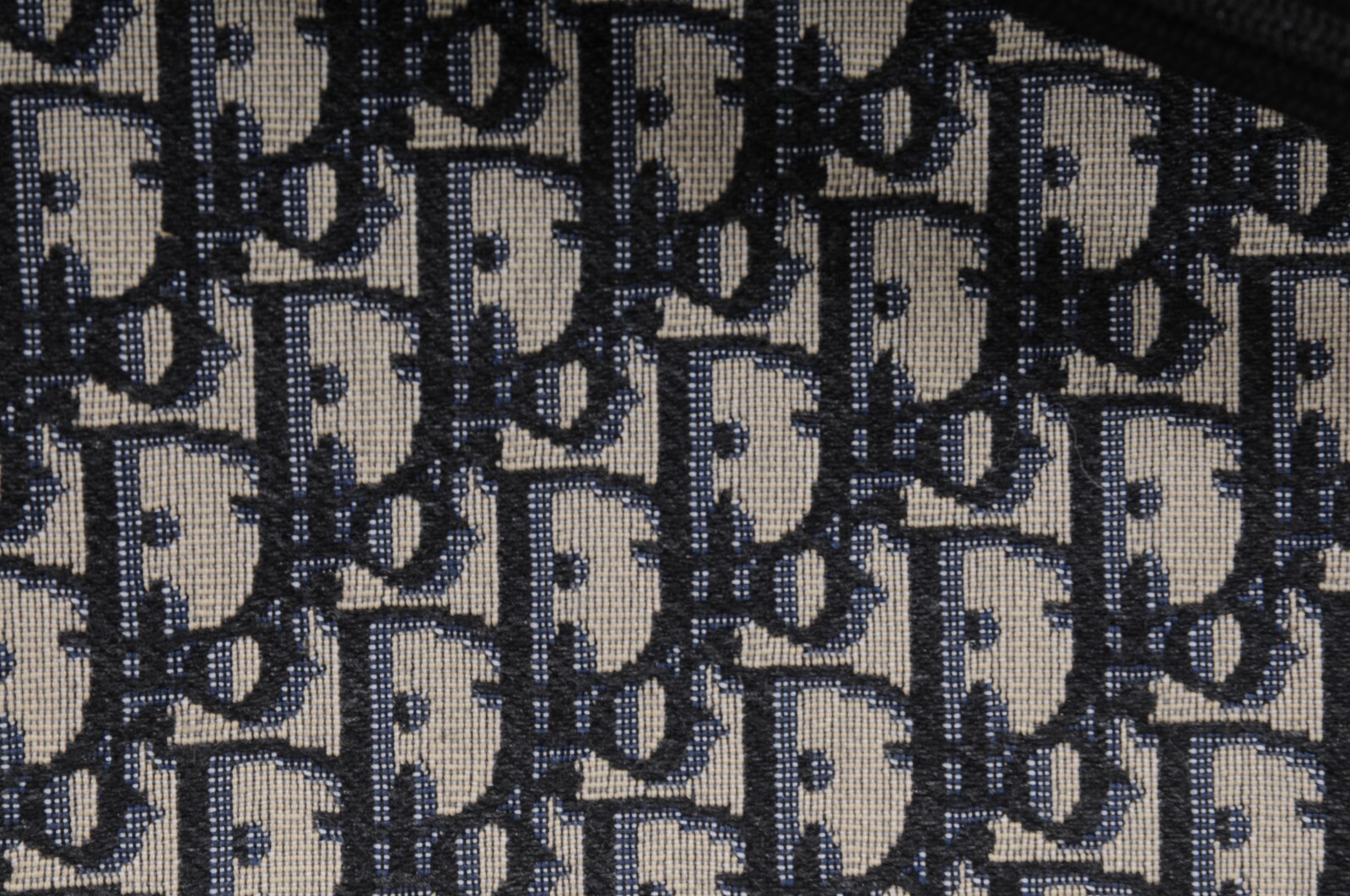 Dior Oblique Logo Wrist Pouch Travel Folder File Black Blue Ipad Document