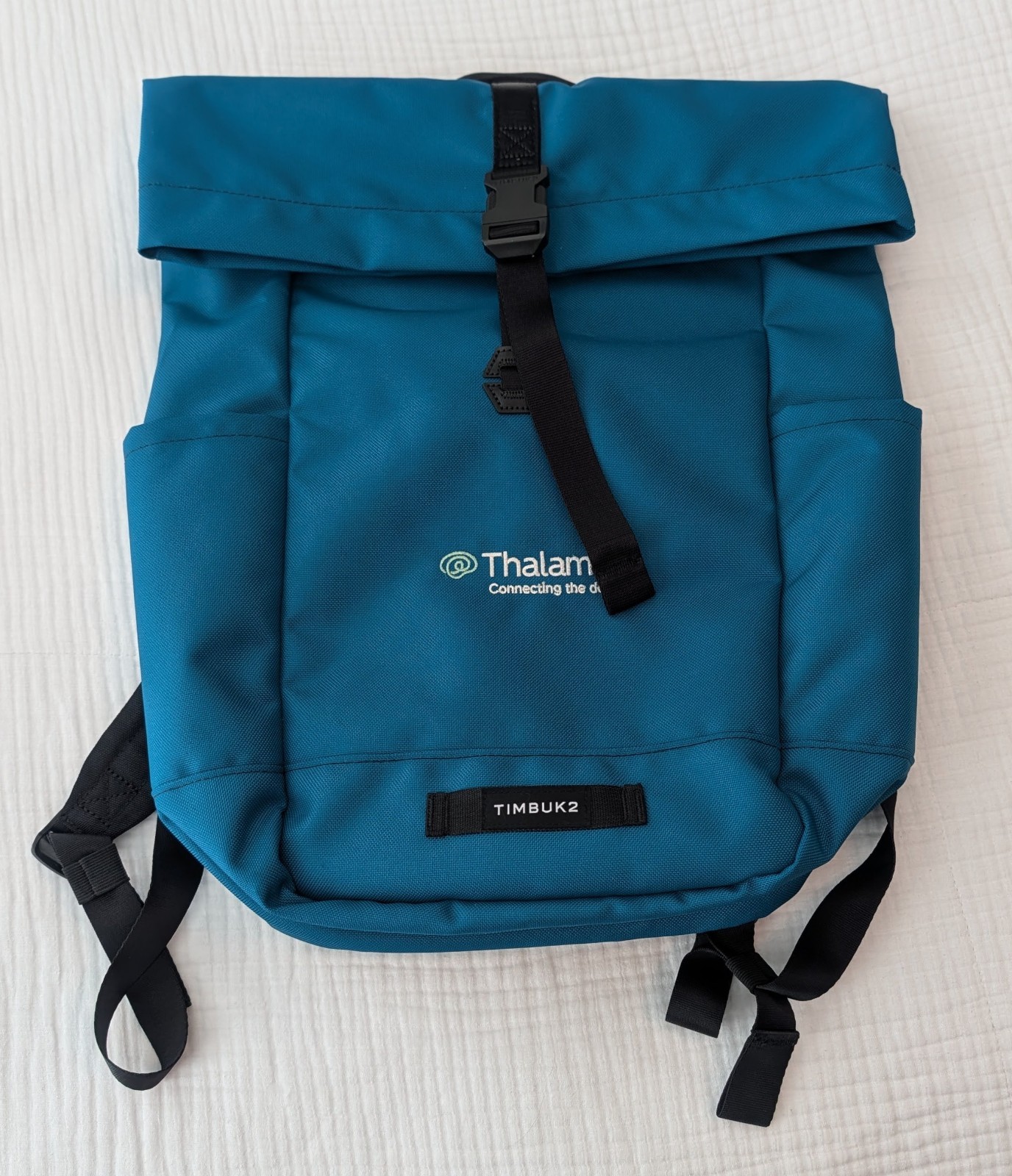 Timbuk2 Water Resistant Tuck 23L Backpack – Teal w/ embroidered logo