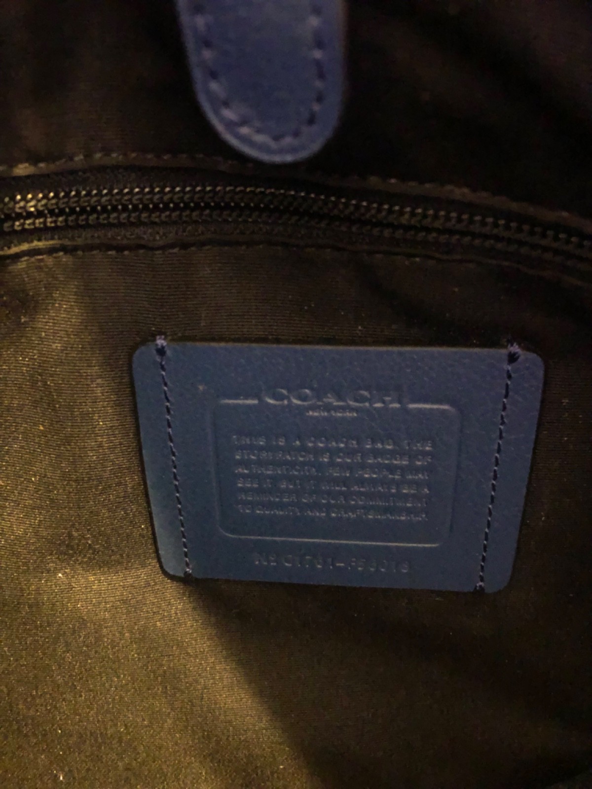 Coach Metropolitan Blue and Black Leather Computer Bag/Brief Case RARE EUC