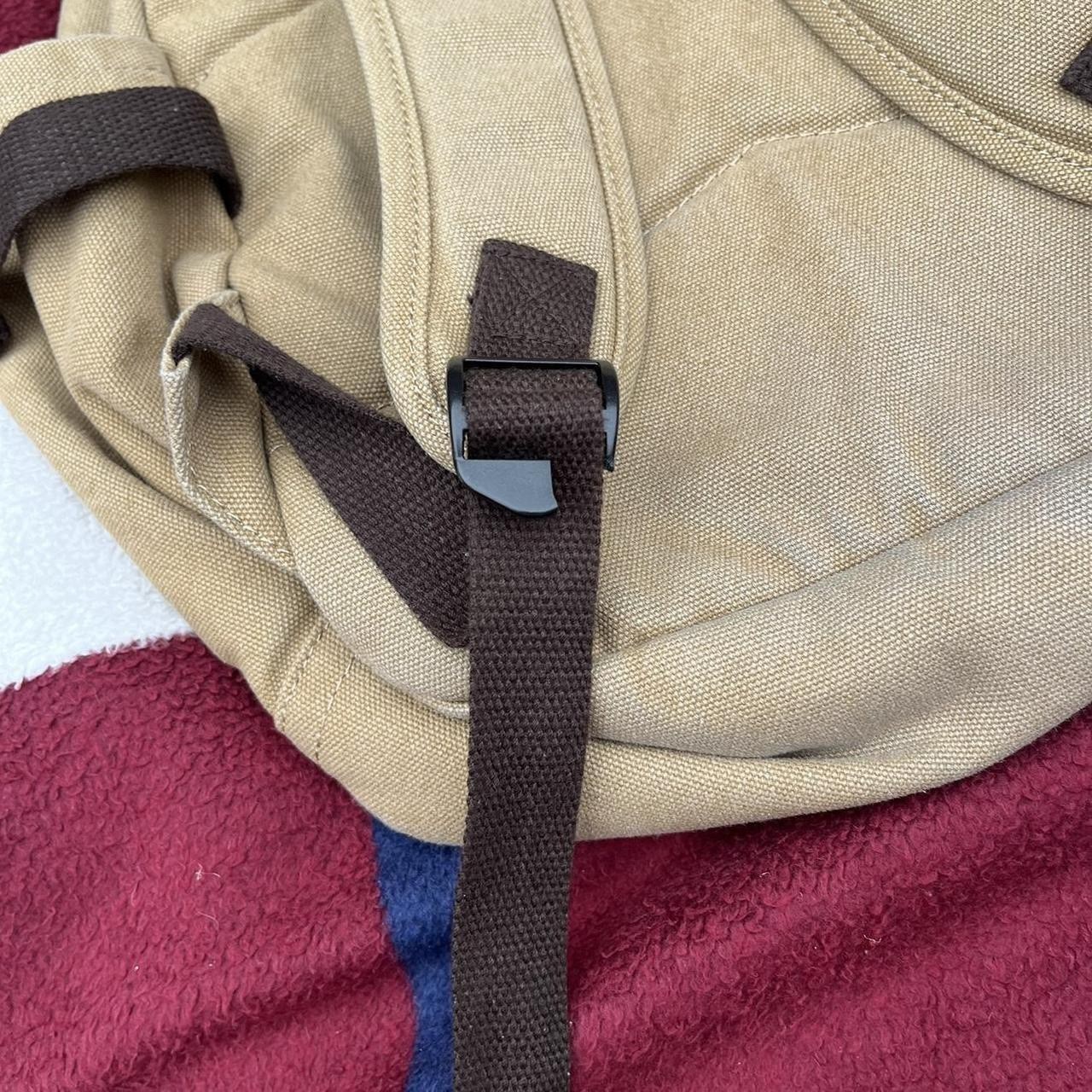 Attack on Titan Canvas Backpack Printed Headphone Hole Khaki tan bag