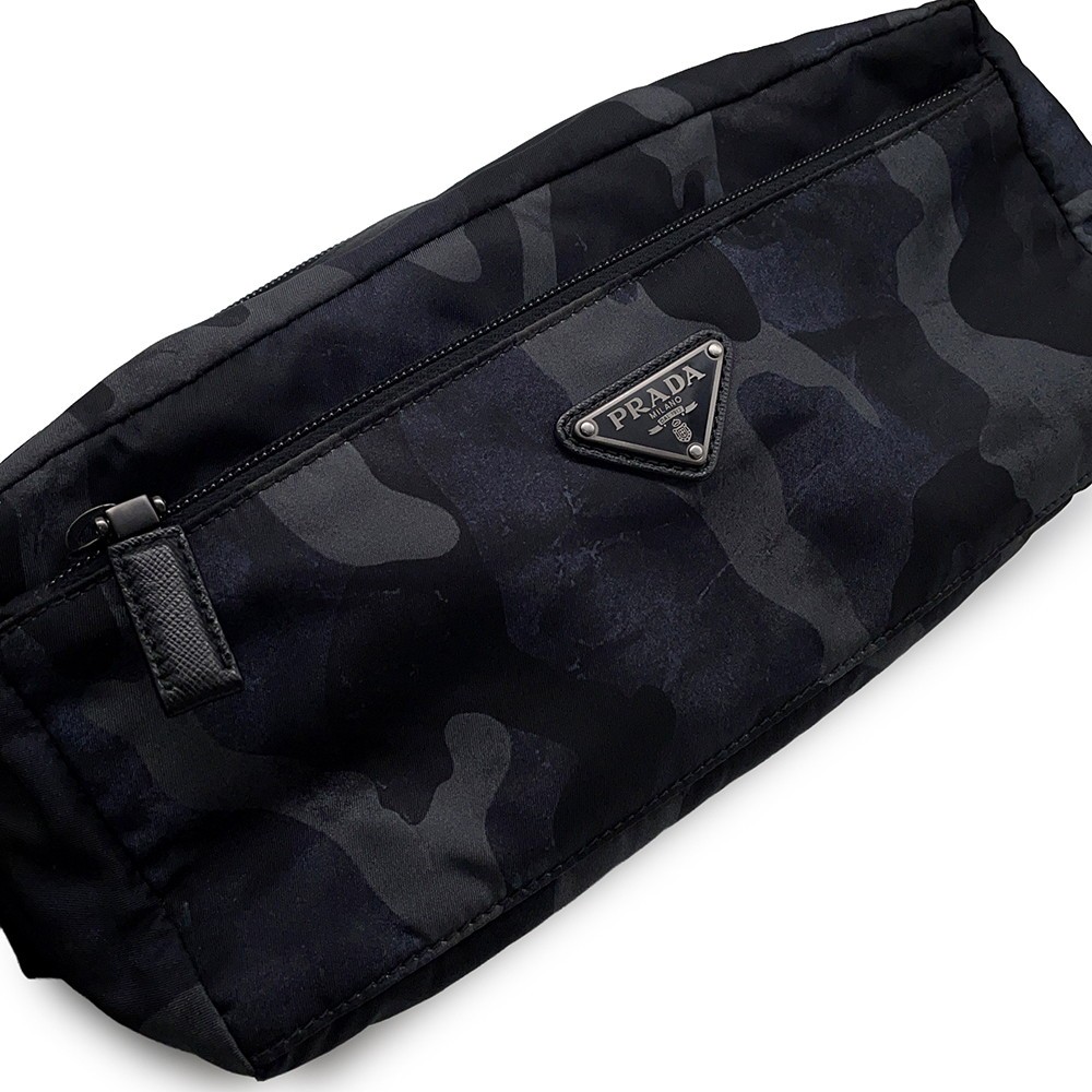 PRADA Pouch Nylon/Leather Camouflage/Black 2NA029