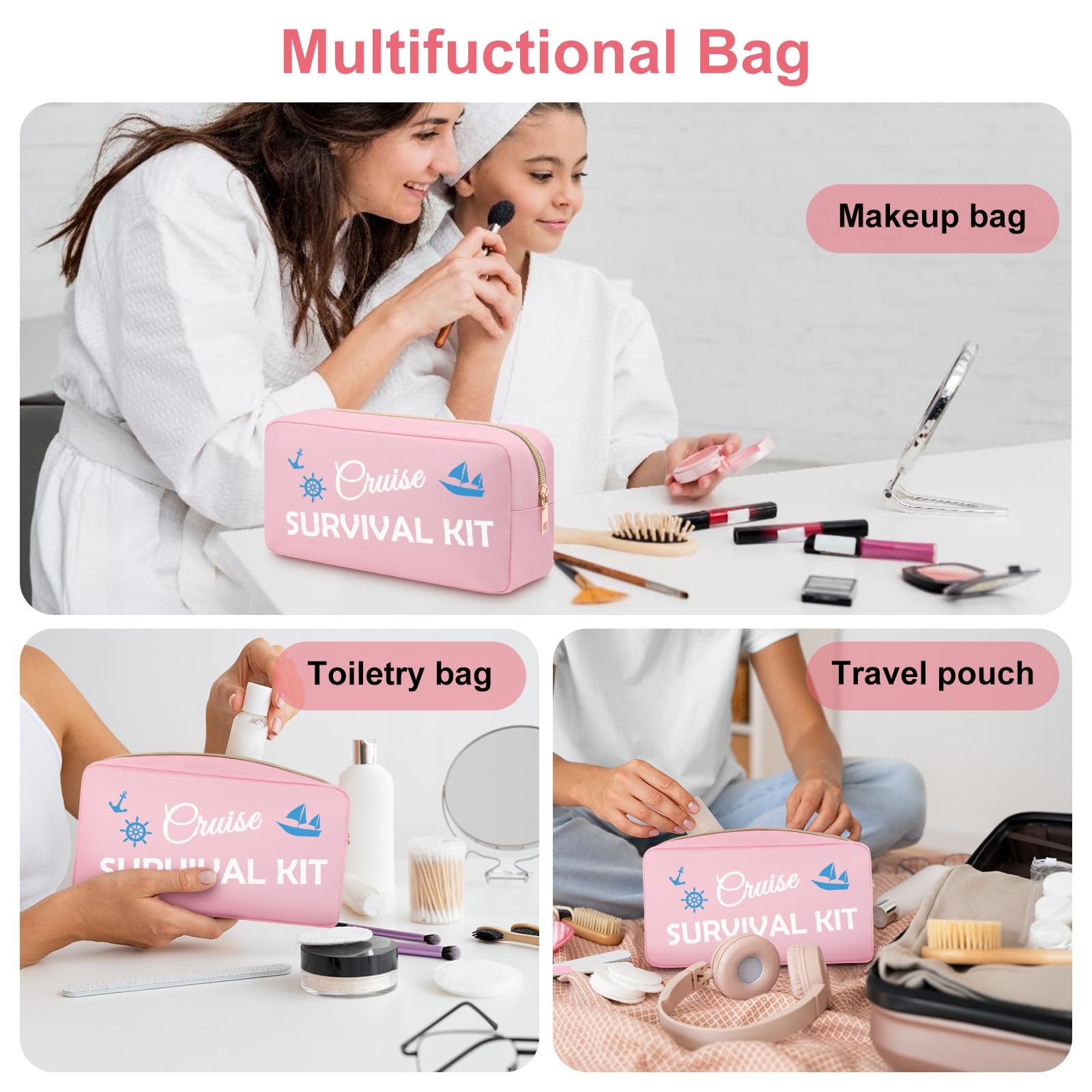 Heigebi Cruise Gifts for Women 9.4 x 5.1 x2.75 Inch, CRUISE SURVIVAL KIT