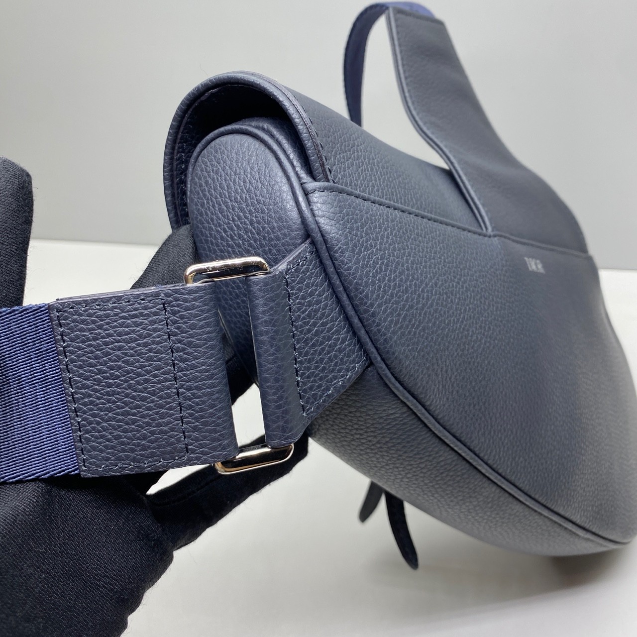 Dior Pre-Owned Authentic Saddle Bag Navy 27x20x5cm Cowhide
