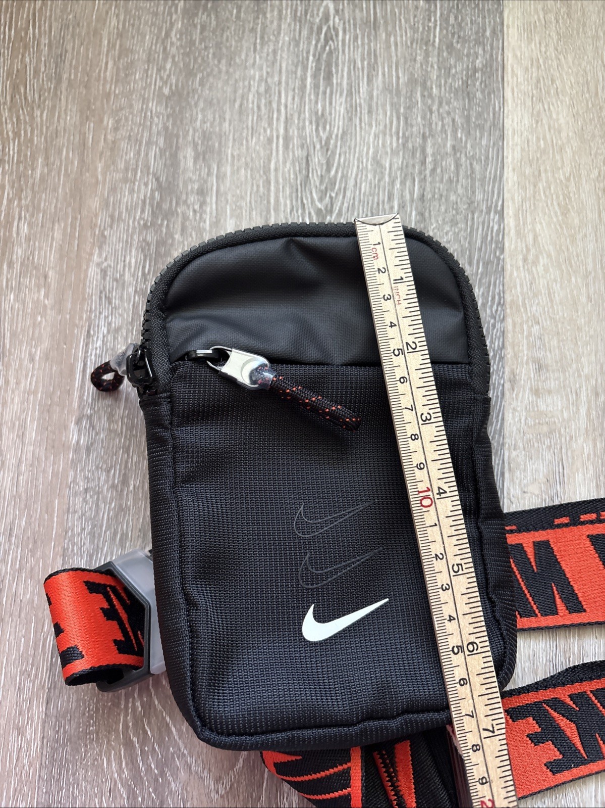 Nike Sportswear Essentials Hip Small Shoulder Chest Front Bag Black And Orange