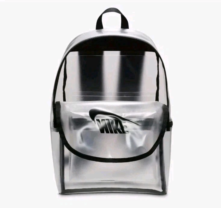Nike Heritage Crystal Backpack Clear Black 25L Capacity One Size