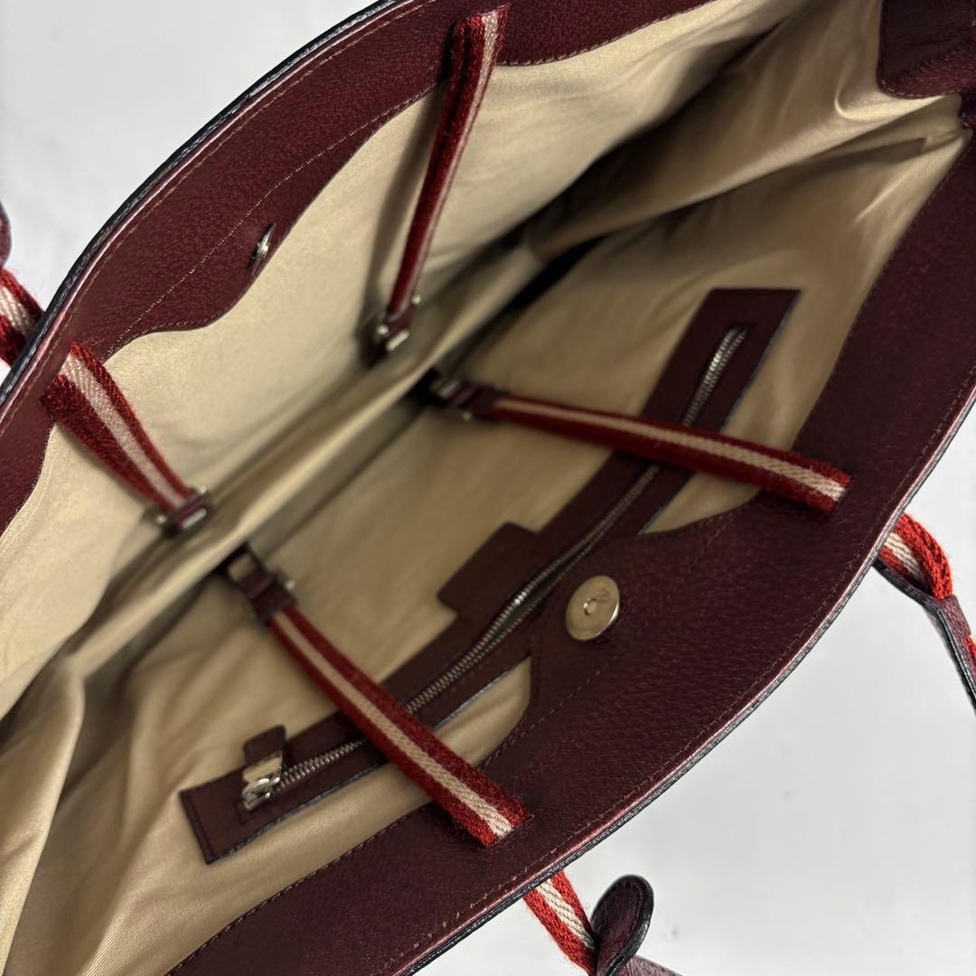 BALLY Authentic Trespo Leather Business Bag with B Logo Bordeaux 31×38cm