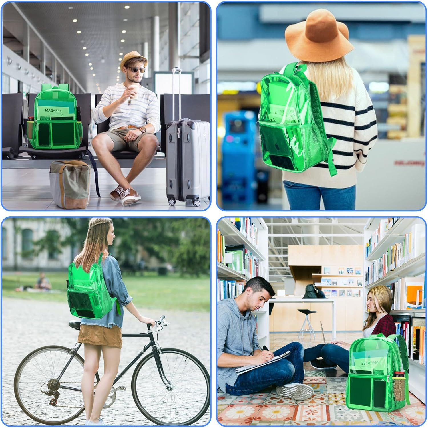 Clear Backpack Heavy Duty TPU Transparent Backpack for Sports,Work,Security Trav