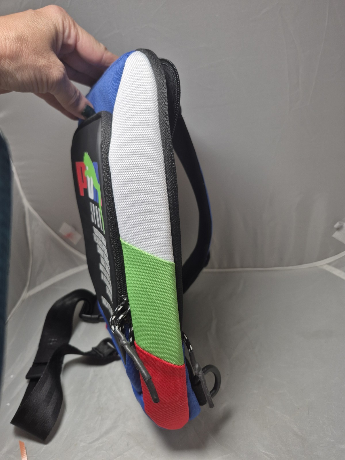 💥 PUMA Forecast Multitude Sling Backpack Blue Multi Shoulder Bag New