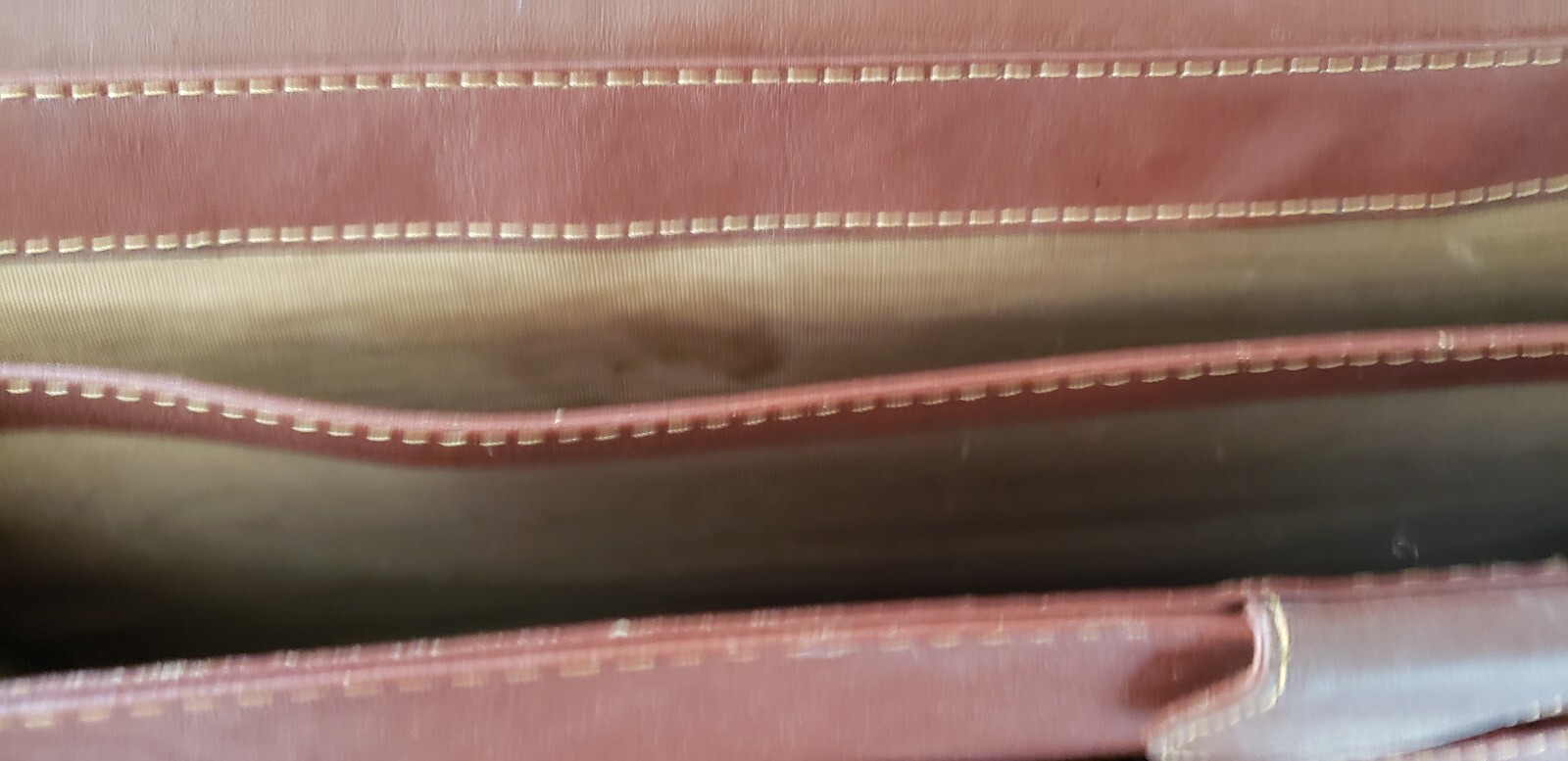 VINTAGE 1990s GENUINE REAL BROWN LEATHER DESA PROFESSIONAL BUSINESS BRIEFCASE