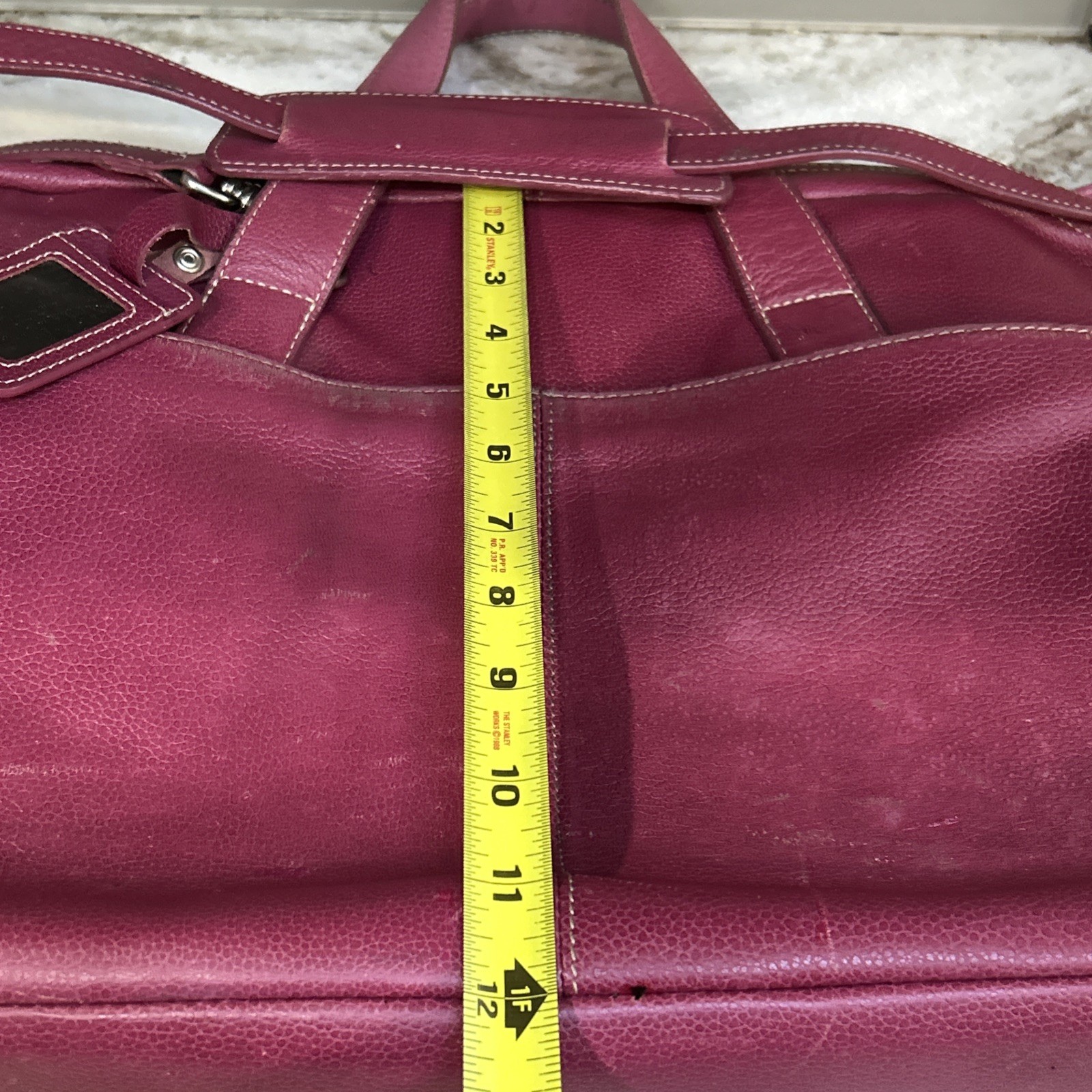Jack Georges Messenger Bag Briefcase PinkLaptop Work Leather Shoulder Strap USA