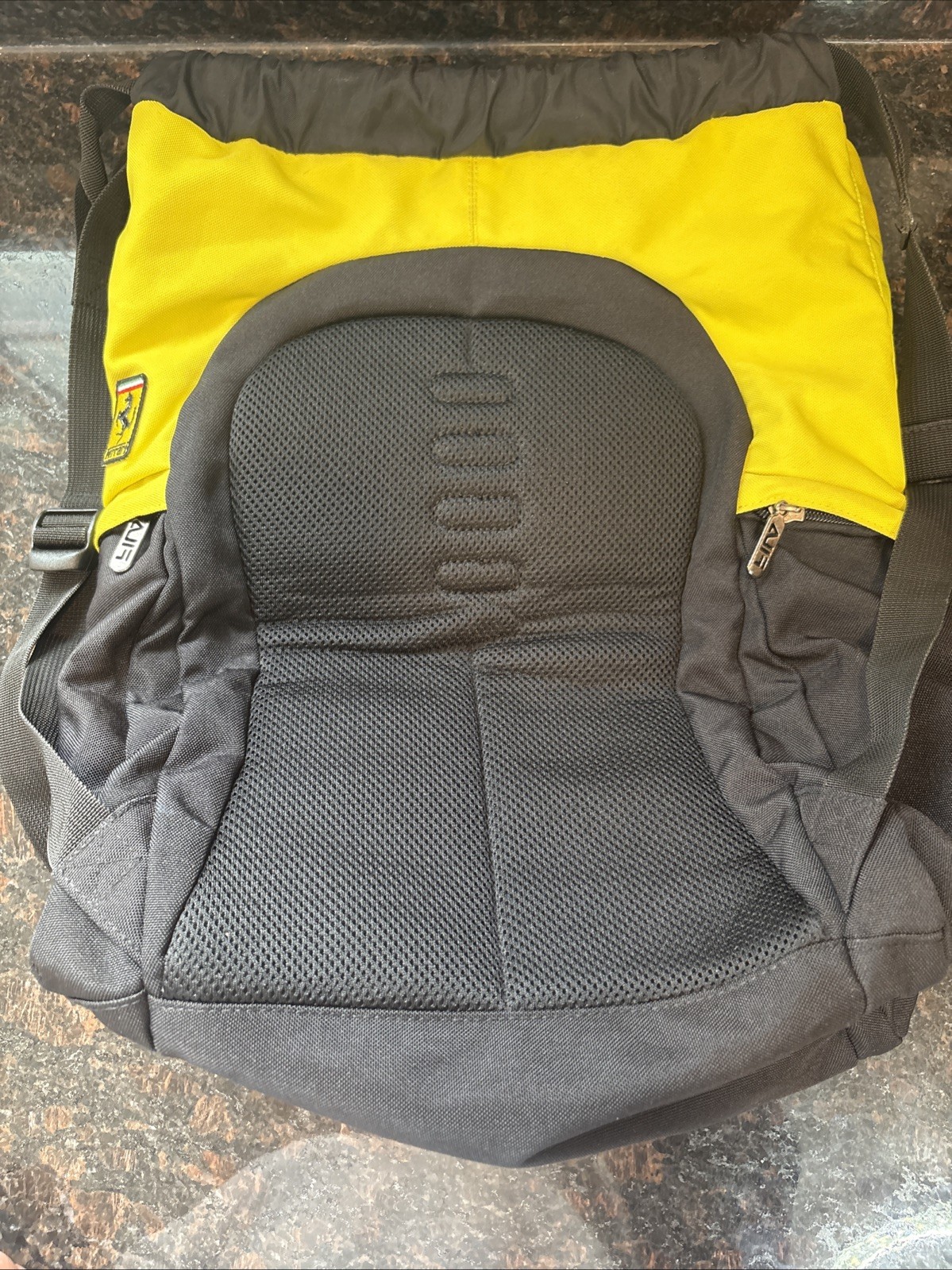 Ferrari Fila Book bag Neon Yellow Black Tie Strap Rare🔥🐎