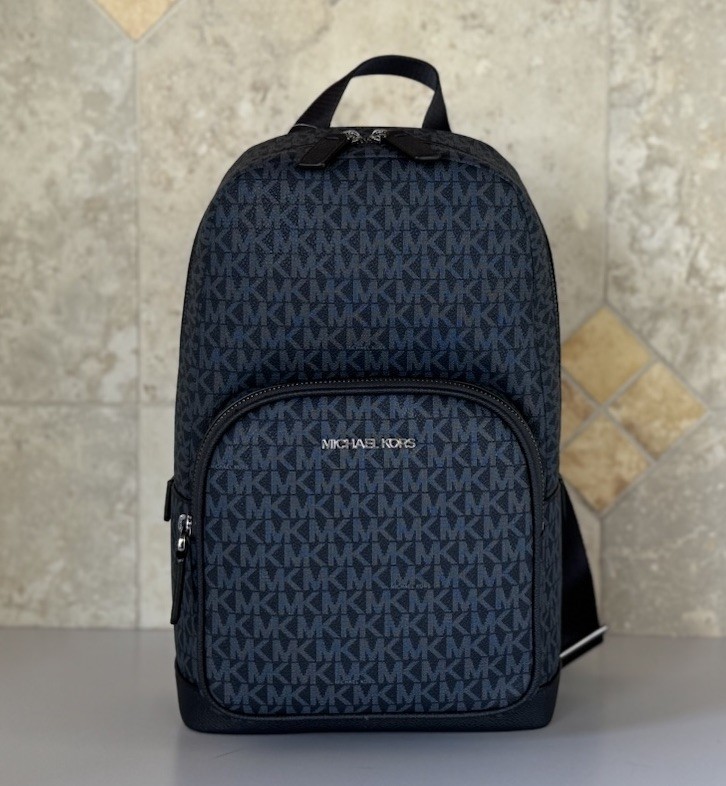 MICHAEL KORS COOPER COMMUTER SLING PACK BACKPACK MK ADMIRAL/PALE BLUE
