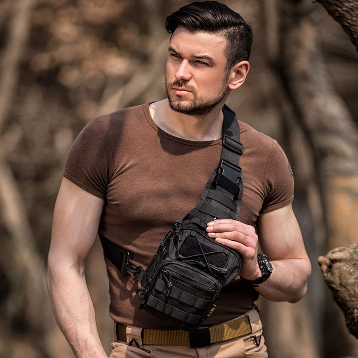 Outdoor Tactical Bag Backpack, Military Sport Bag Pack Sling Shoulder Backpac…