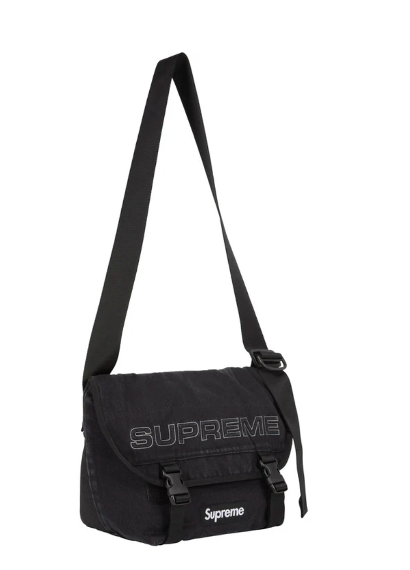 New Supreme Denim Messenger Bag Black FW25