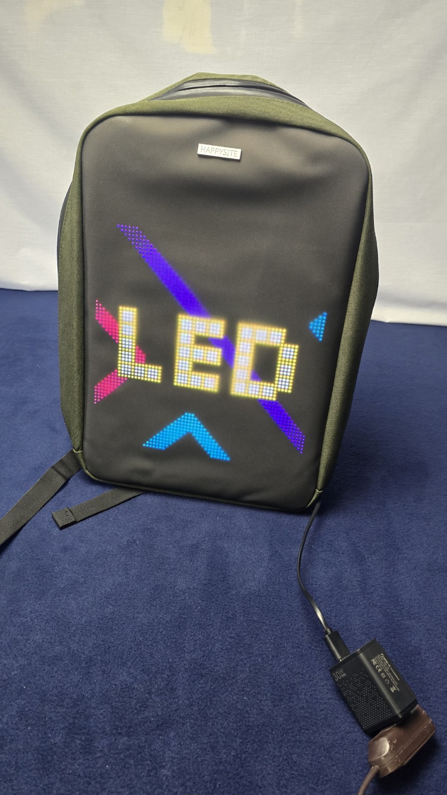 Happy Site Programmable LED Backpack, Green, Hero Backpack