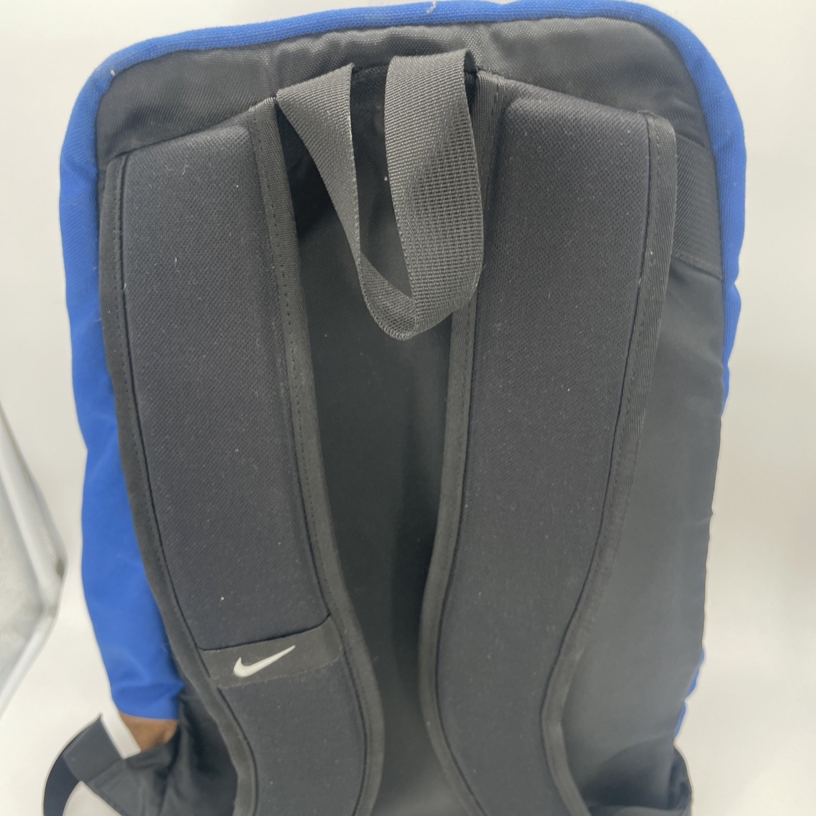 Vtg 1990s Nike Backpack Blue with Brown Suede Bottom Center SWOOSH 90s