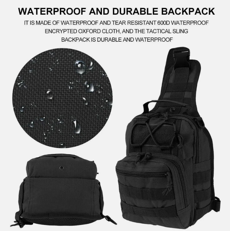 Mens Tactical Backpack Sling Shoulder Bag Molle Travel Chest Pack Outdoor Hiking