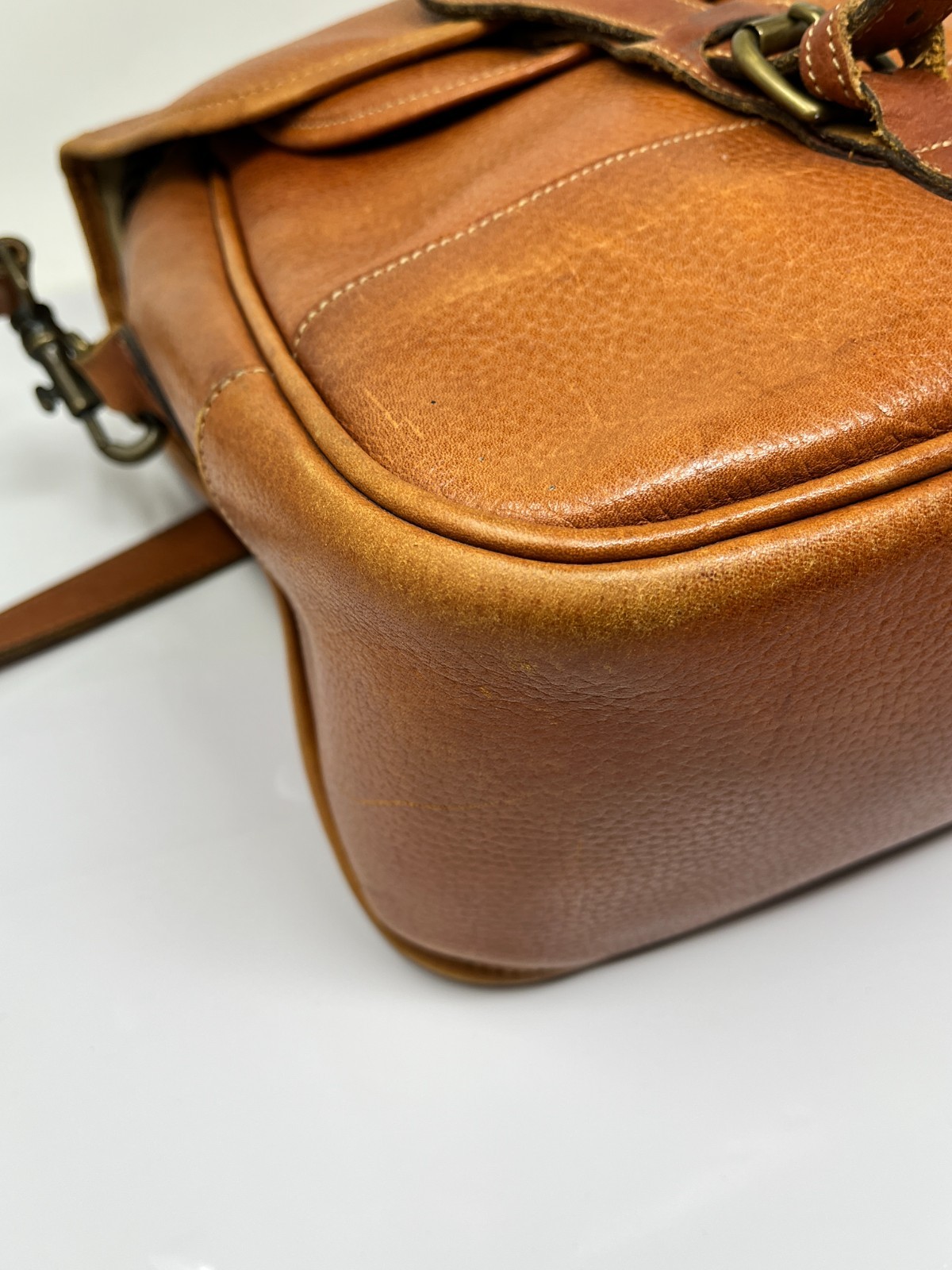 Vtg LEVENGER Leather Messenger Briefcase Laptop Bag Made In England British Tan