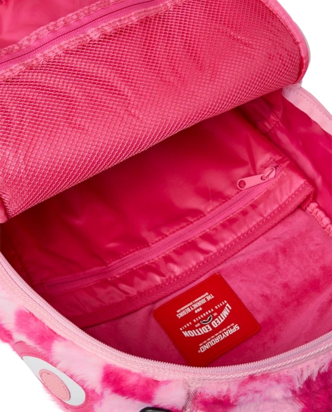 Sprayground Pink Furry Check Backpack🔥New Black Bookbag Large School Bag
