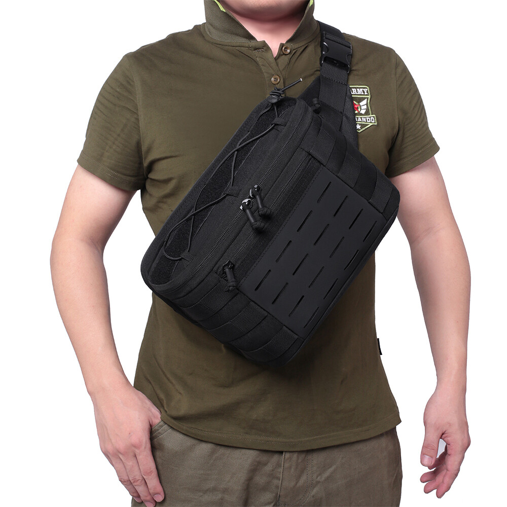 Men Tactical Waist Pack Multifunctional Waterproof Chest Bags for Outdoor Sports