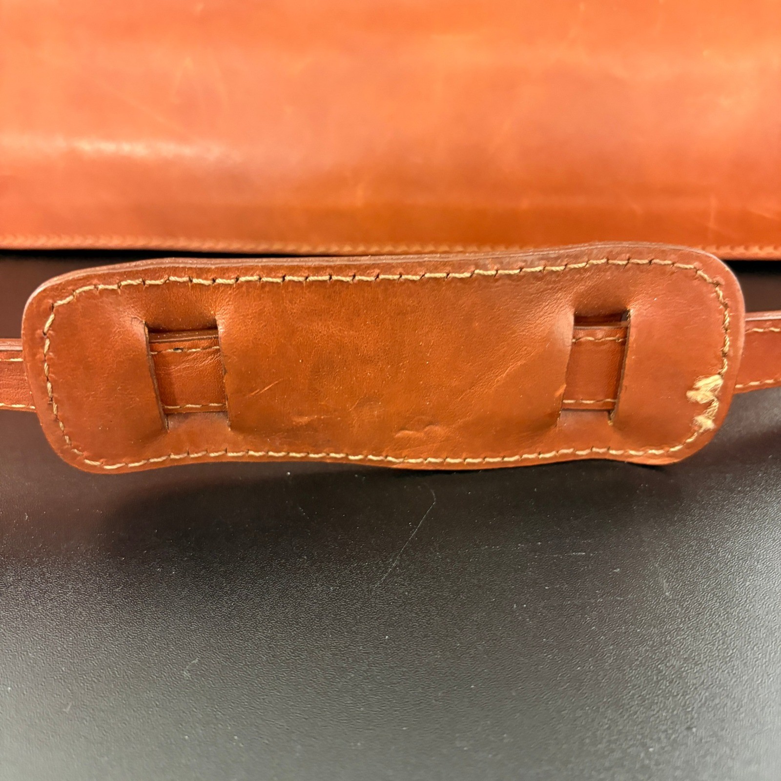 Unbranded Leather Briefcase Messenger Bag Large Cognac Made Italy Quiet Luxury