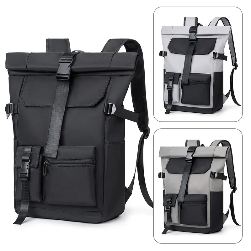 Travel Backpack 26L Lightweight Roll Top Backpack for Women Men, Anti-Theft Scho