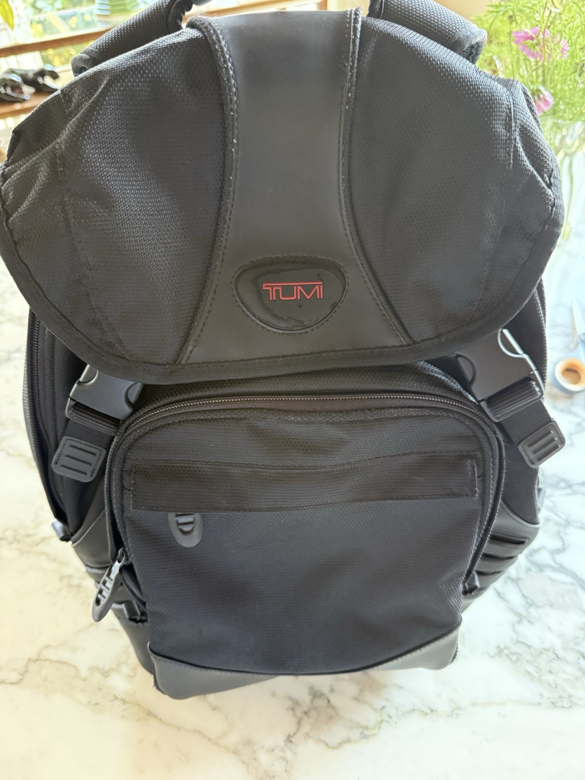 Vintage Black Tumi T2 Backpack Travel Daypack