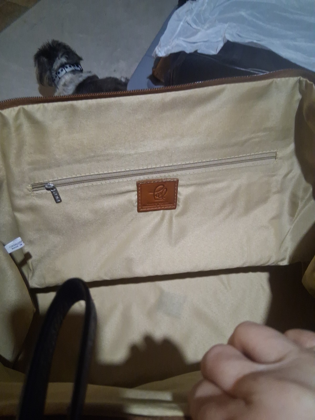 piel leather duffle bag