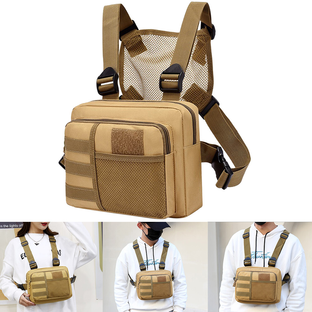 Tactical Combat Chest Rig Bag Front Pouch Recon Pack Sport Protective Vest Bags