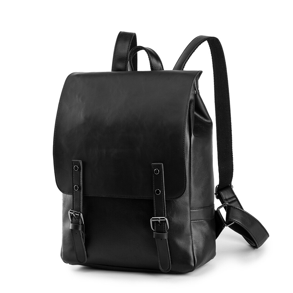 Men Large Capacity Leisure Travel Backpack Student Backpack Leather Backpack