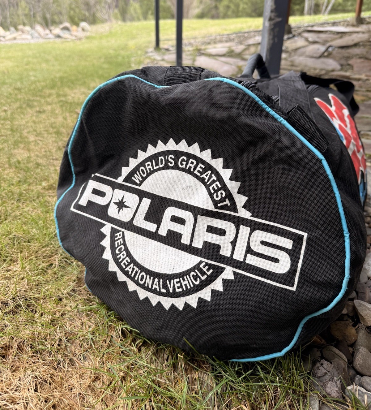 VTG Polaris Duffle Canvas Bag Snowmobile ATV Equipment Gym Carry Gear Bag