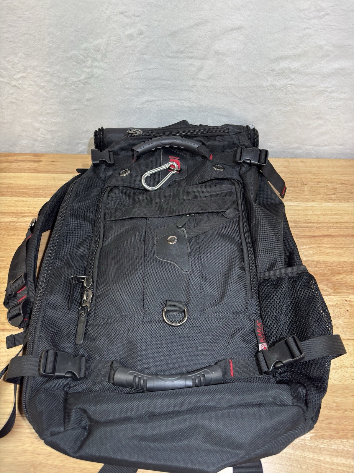KAKA Travel Backpack, Carry On Flip to Duffel Bag EUC Black 35L