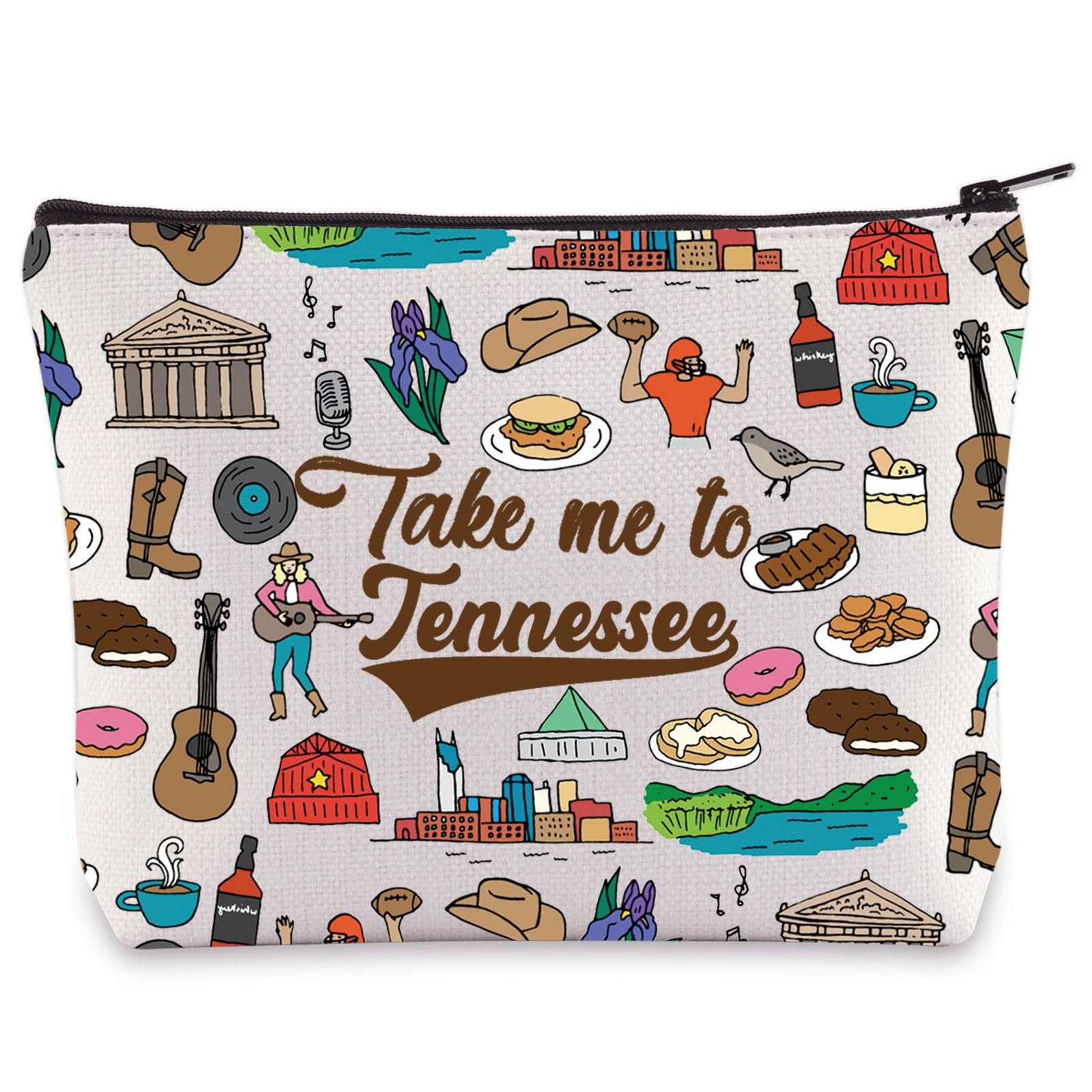 WZMPA Tennessee State Travel Cosmetic Bag 23*17cm, To