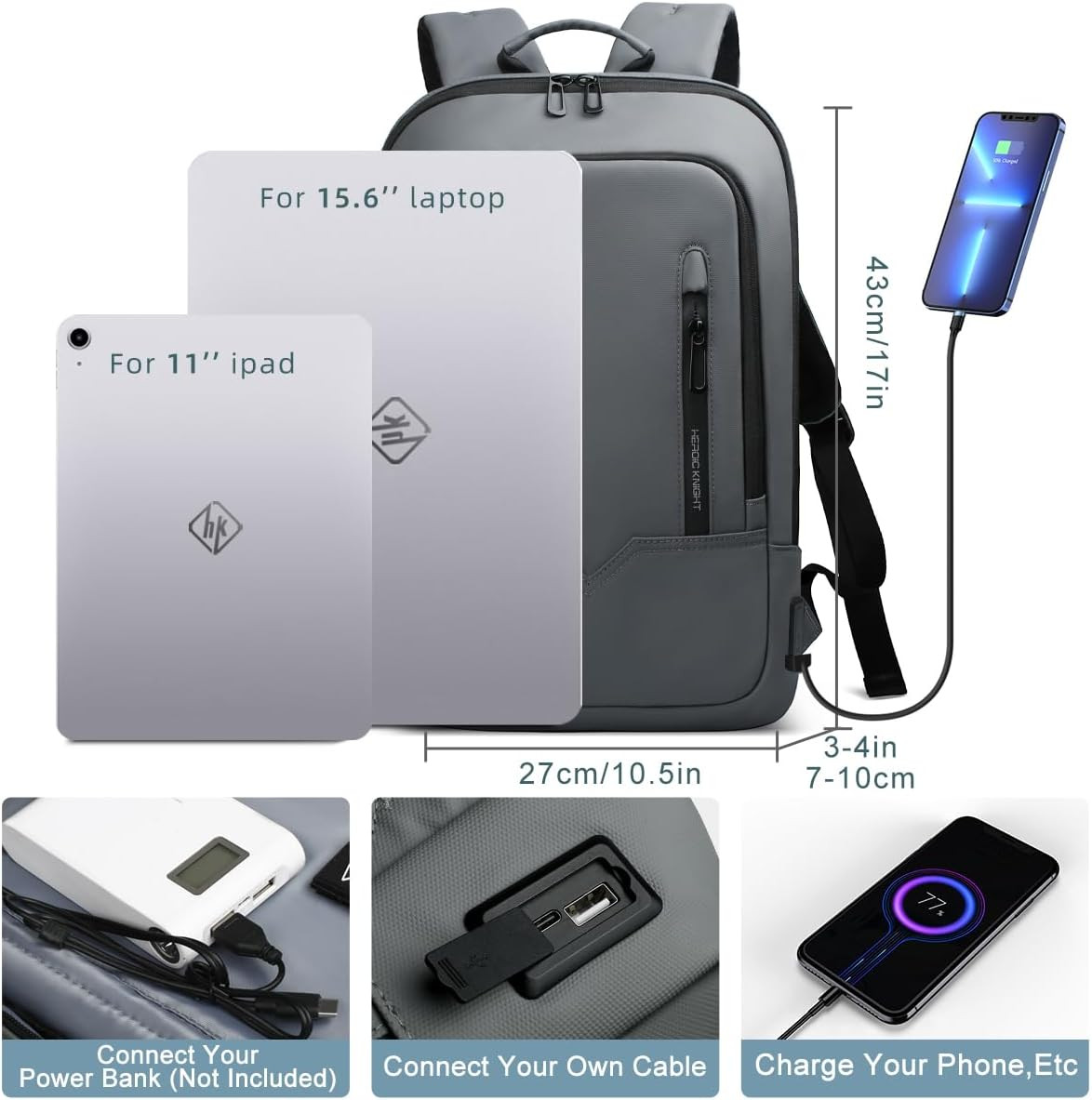 Backpack for Men Business Slim Laptop Bag | anti Theft Travel Backpacks 15.6 Inc