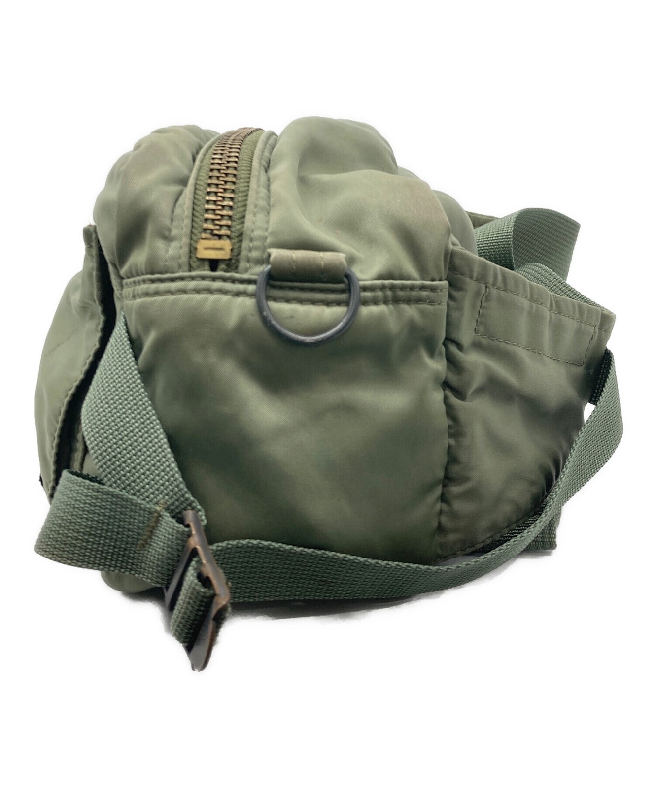 PORTER Nylon Khaki Crossbody Shoulder Bag Men Outer Pockets 28cm x 15cm 11cm