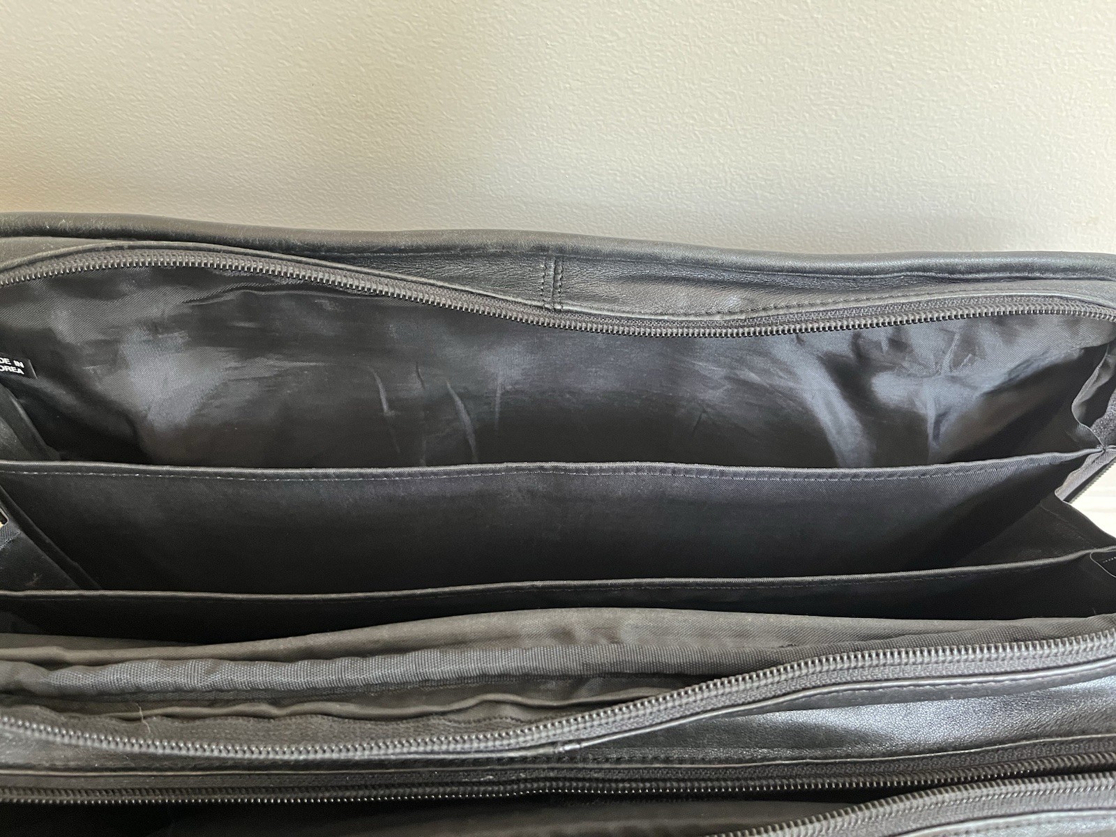 Vtg TUMI Vintage Expandable Leather Organizer Laptop Large Briefcase – Black