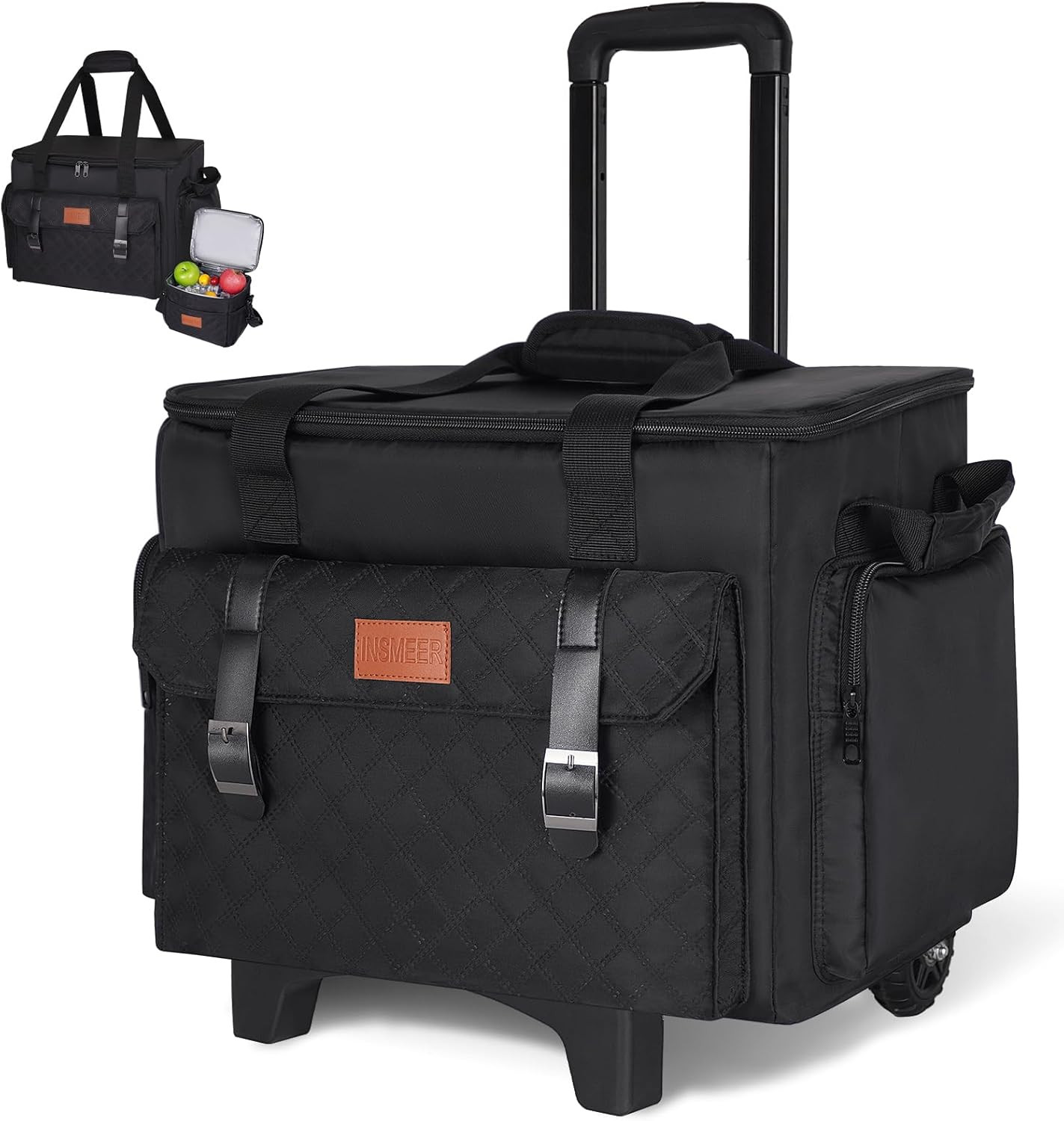 Stylish Wheeled Teacher Tote with Insulated Lunch & Laptop Compartment