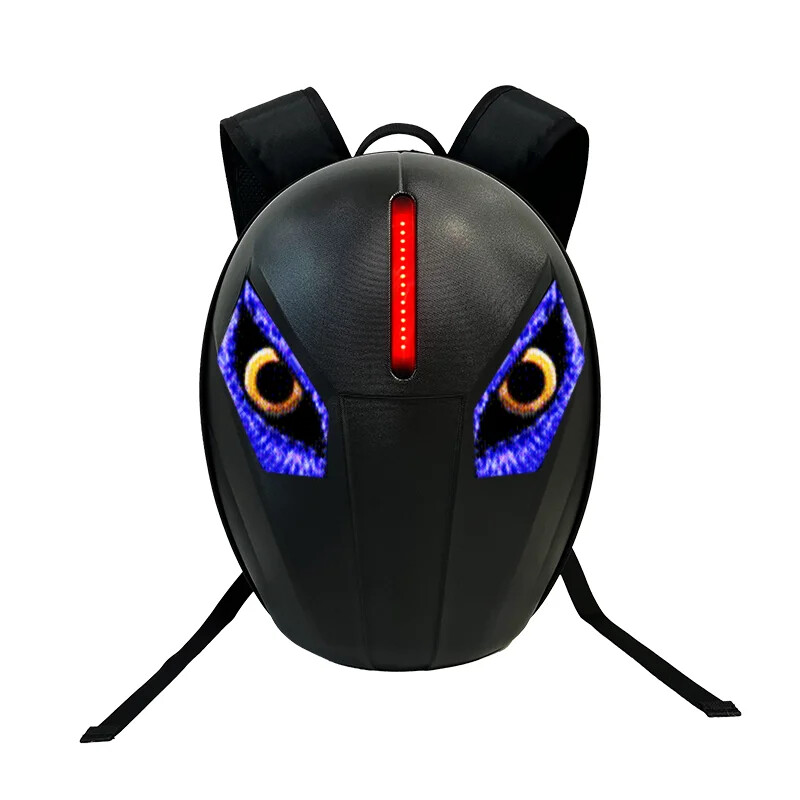 Cycling LED Motorcycle Backpack, Hard Shell Waterproof Helmet Bag