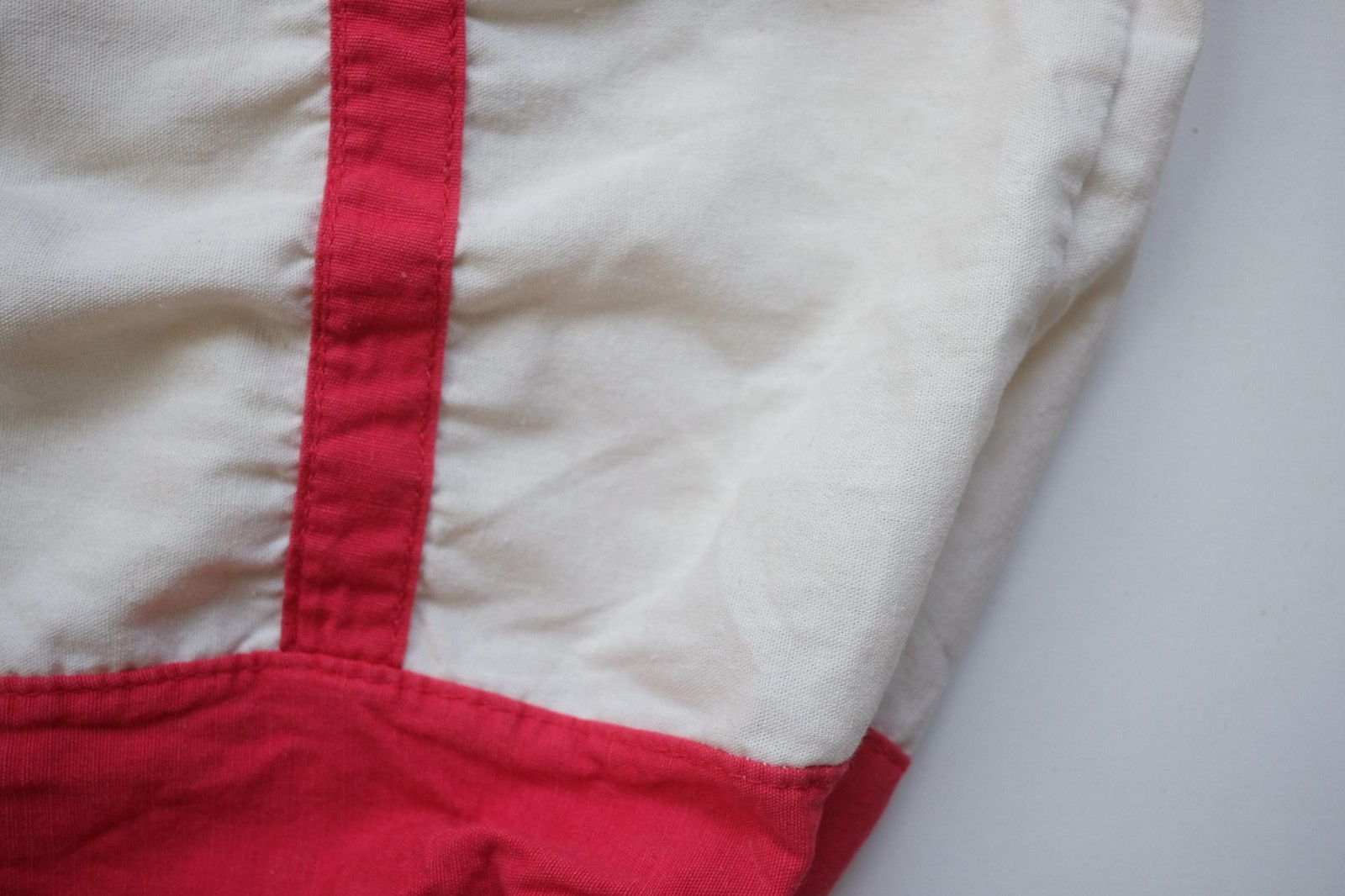 BOAT TOTE BAG USA MADE VTG 80s RETRO RED WHITE CANVAS COTTON BEACH OUTDOOR LG