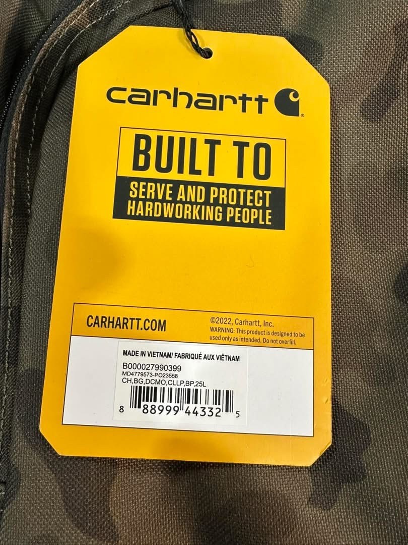 Carhartt Classic Laptop Backpack 25L Camouflage With Rain Defender CB0279 NWT