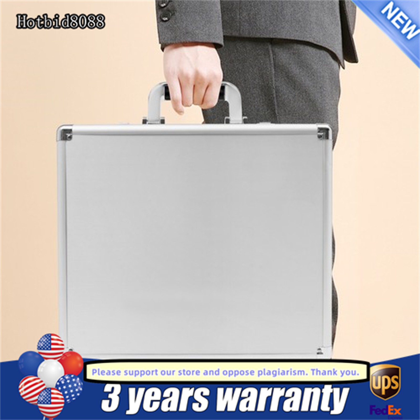 Aluminum Hard Case Big Capacity With Combination Lock Briefcase With Pocket