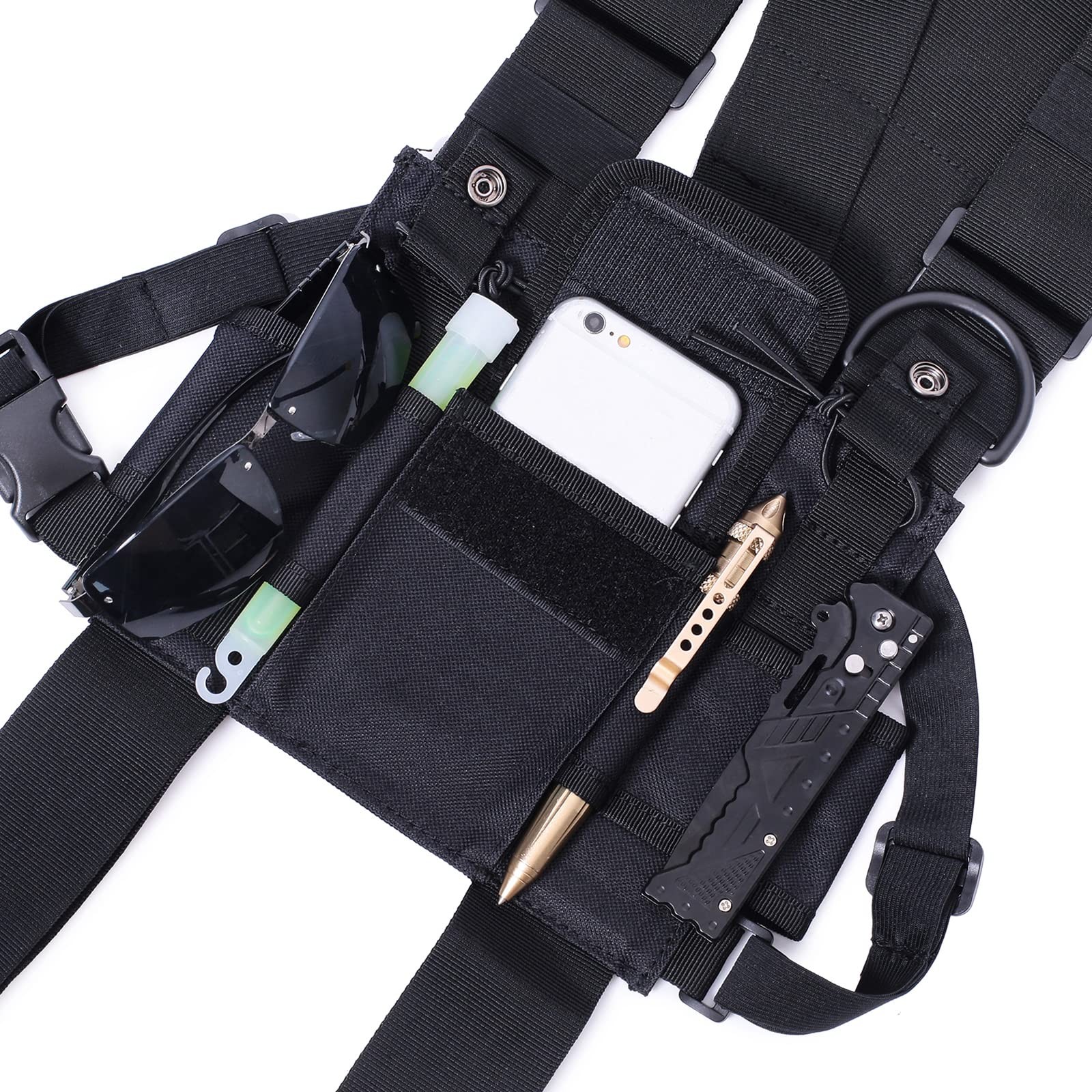MultiPocket Chest Rig Bag Utility Vest Chest Bag For Men Hip Hop Pack