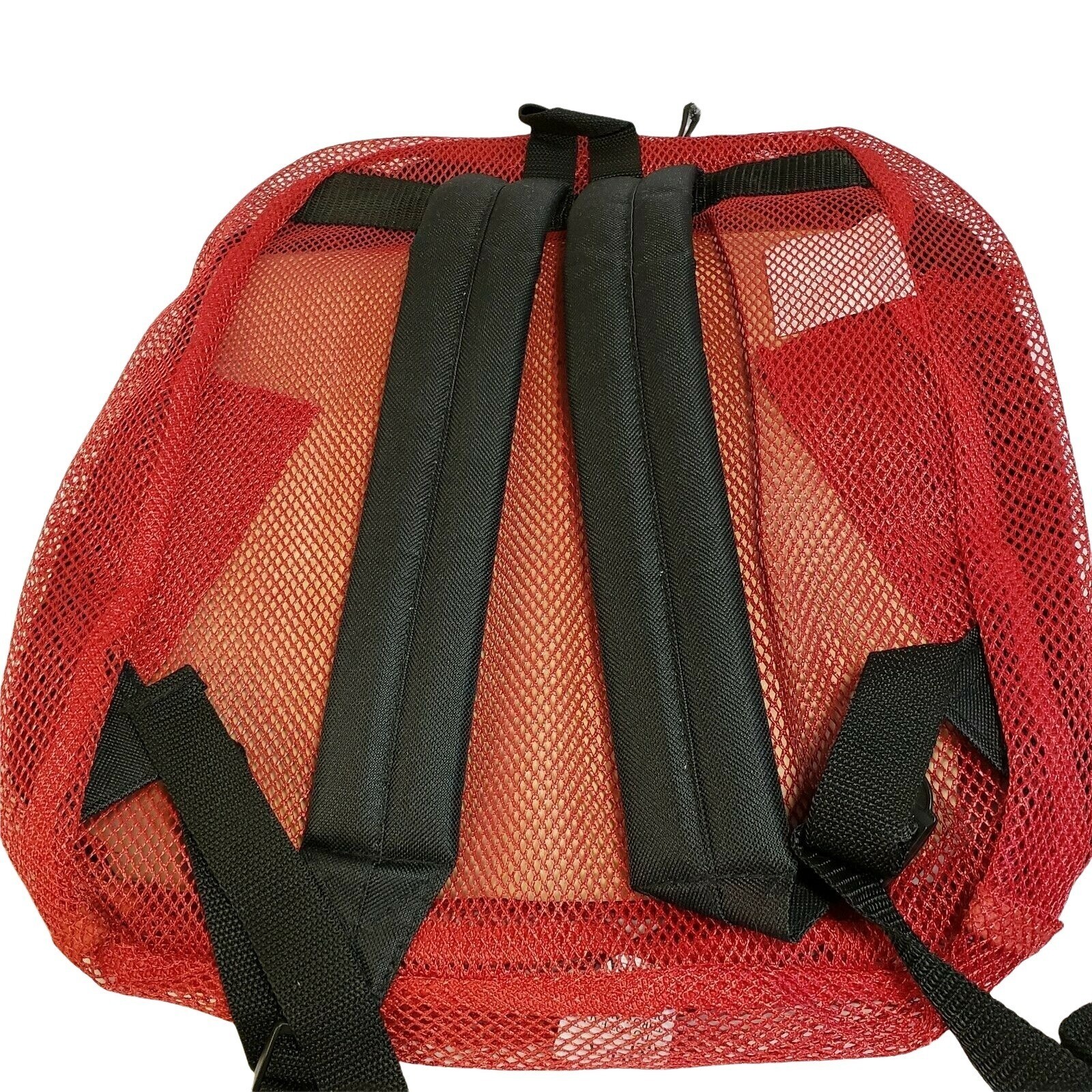 Red Mesh Backpack Transparent See Through Backpack with Padded Straps