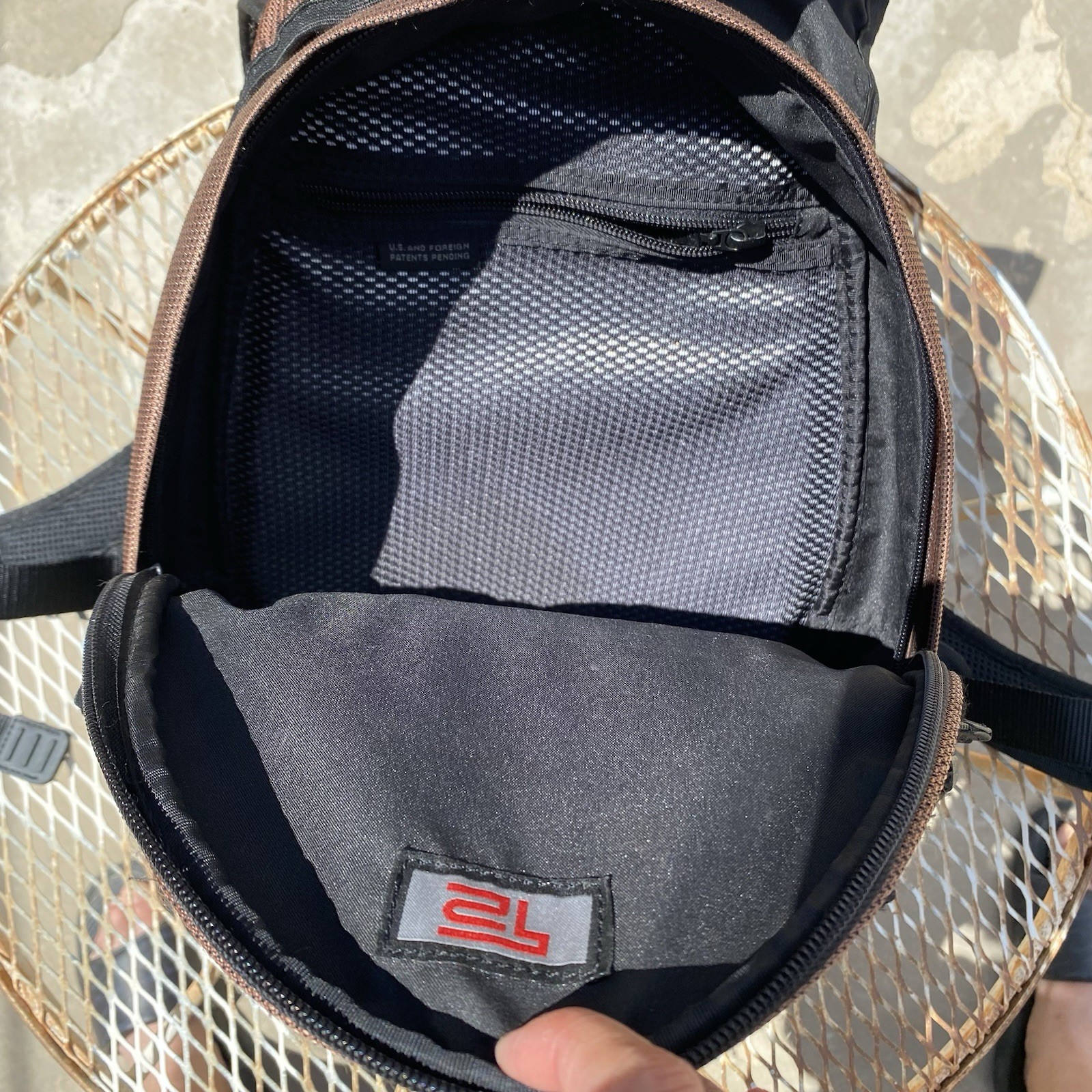 Tumi T2 Backpack Copper Ballistic Nylon & Leather Bottom Padded Straps
